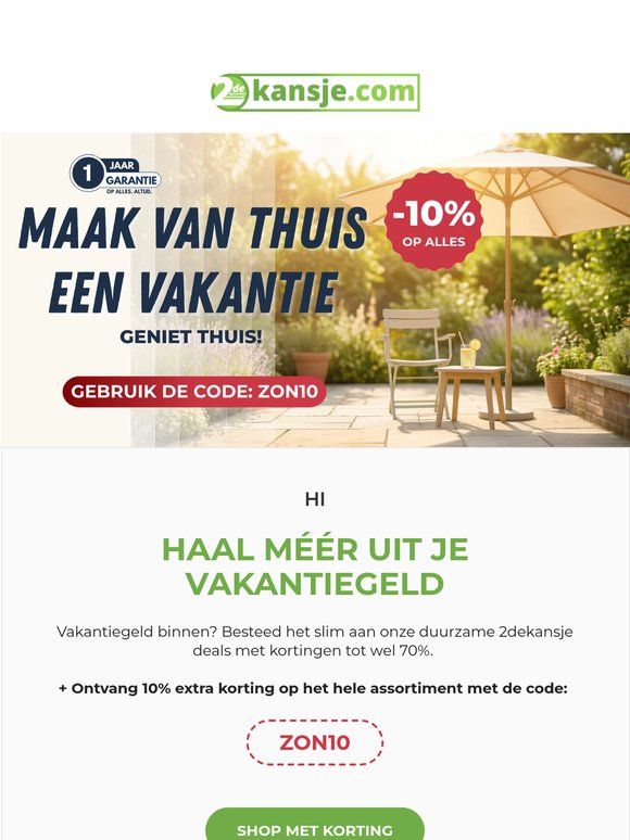 Extra 10%! Shop slim met je vakantiegeld