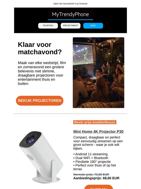 Kijk voetbal op groot scherm 👉
