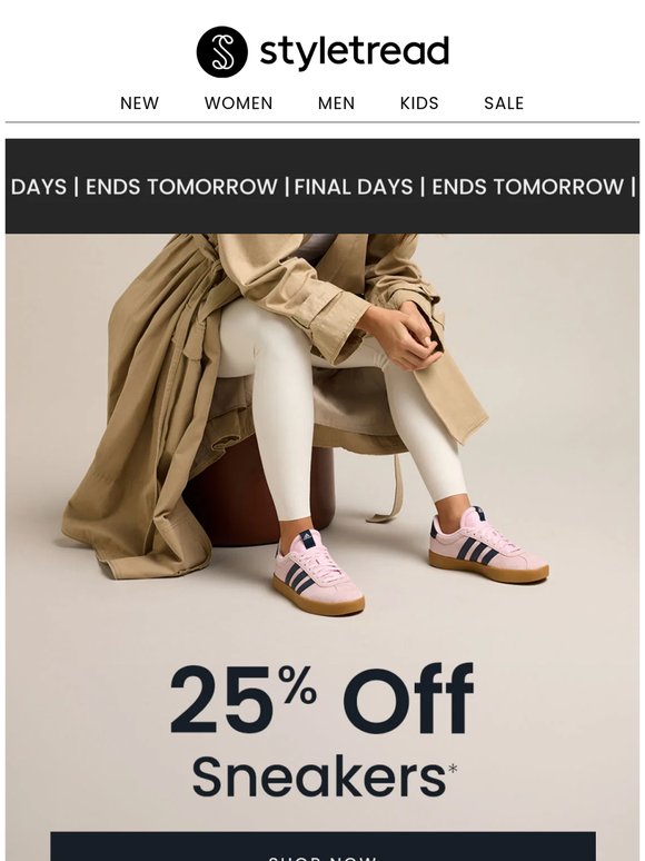 Selling Fast: 25% Off Sneakers