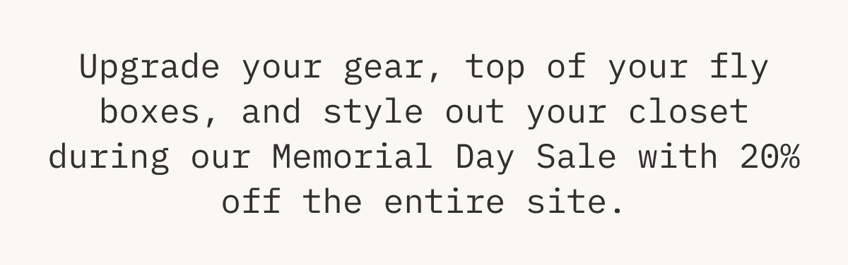 Memorial Day Sale 20% Off