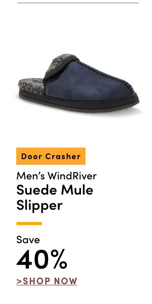 Door Crasher Men's WindRiver Suede Mule Slipper Save 40%