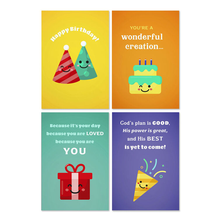Bold and Bright Assorted Birthday Cards, Box of 12