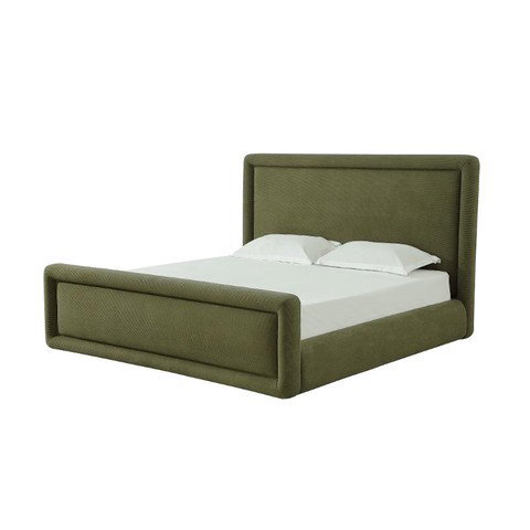 Summit Moss Green Upholstered Queen Bed