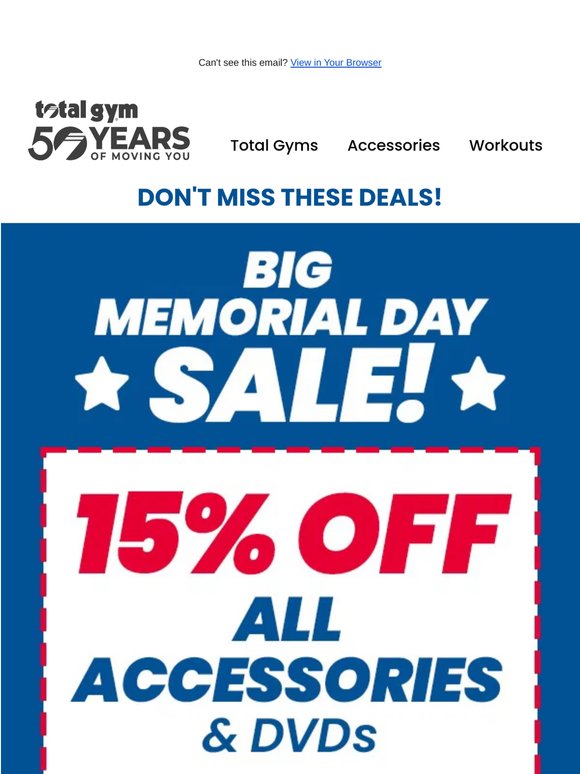 Unbeatable Deals on Total Gym Accessories!