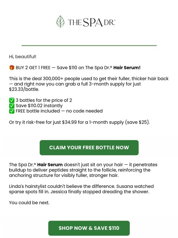 BUY 2 GET 1 FREE — Fuller hair starts today 🎁