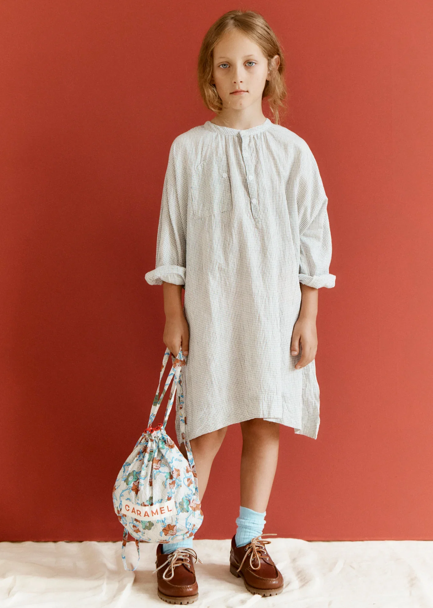 Image of YEW GIRL'S COTTON DRESS - BLACK CHECK