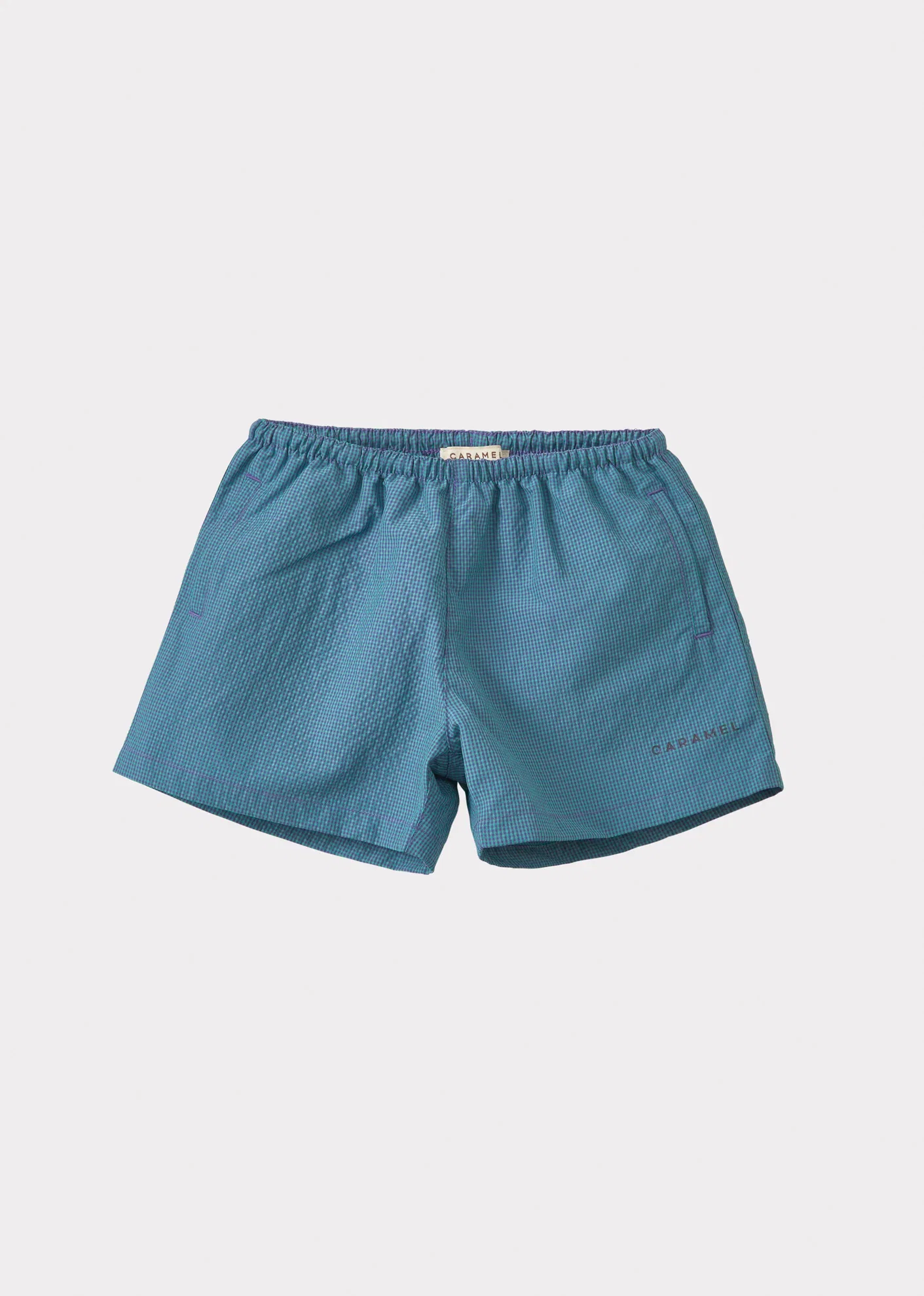 Image of KOHLRABI BOY'S SWIM SHORTS - AQUA/PURPLE