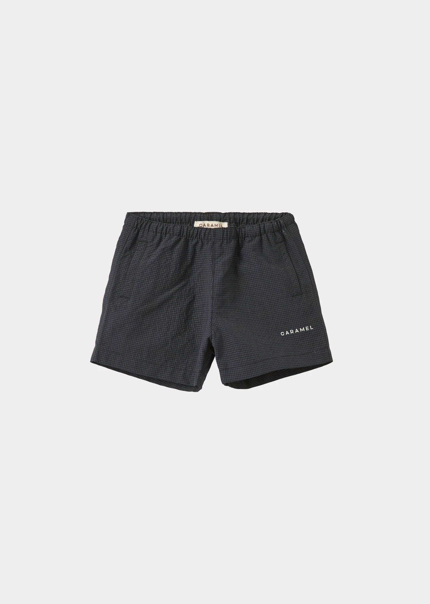 Image of KOHLRABI BABY SWIM SHORTS - NAVY/BLACK CHECK