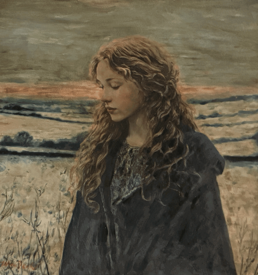 painting of a young woman