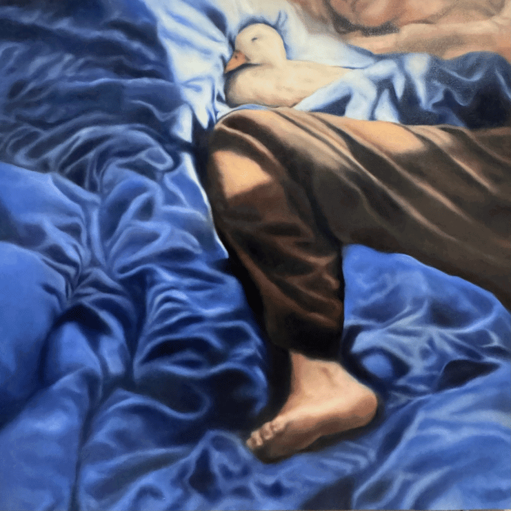 painting of a person sleeping