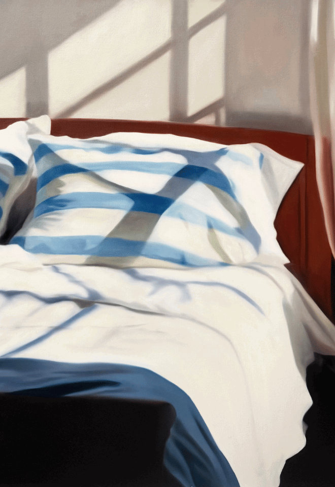 painting of a bedroom