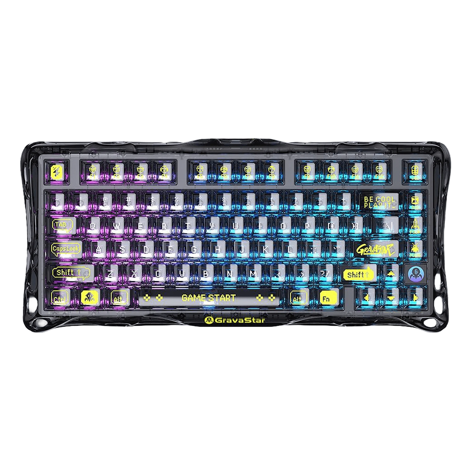 GravaStar Mercury K1 Lite Keyboard - Transparent Black, Linear Switches