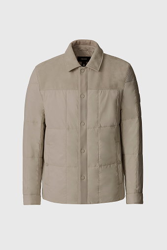 HENRIK Mixed-Media Suede Shirt Jacket for Men