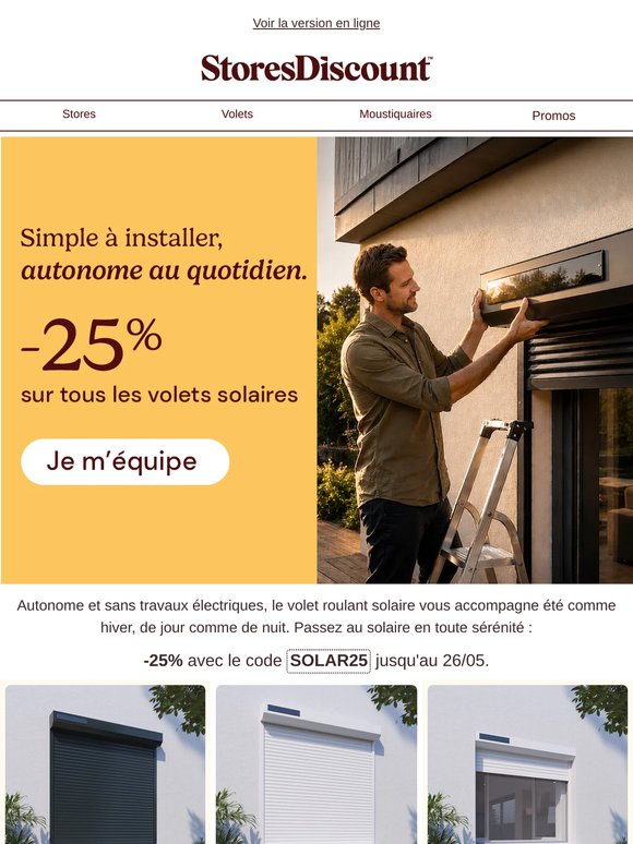Pour une maison plus autonome ☀️ -25% sur les volets solaires