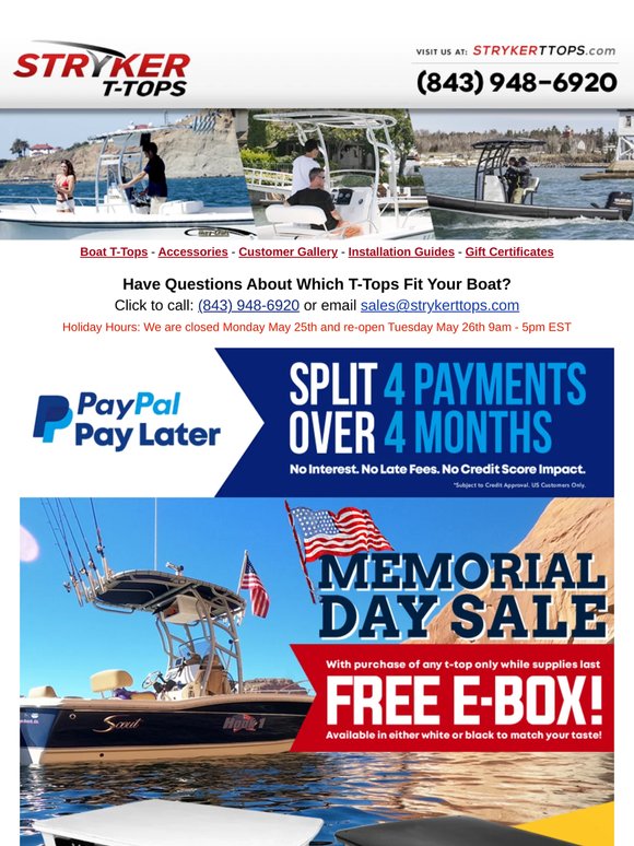 Stryker T-Top's Memorial Day Sale Starts NOW...