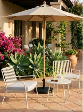 Set de jardin acier 2 Fauteuils + Table