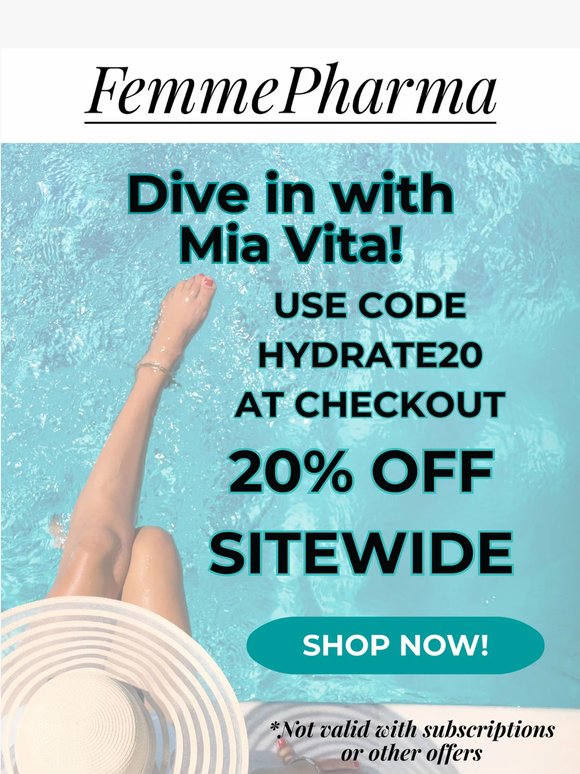 Summer, Simplified. 20% OFF Mia Vita this weekend!
