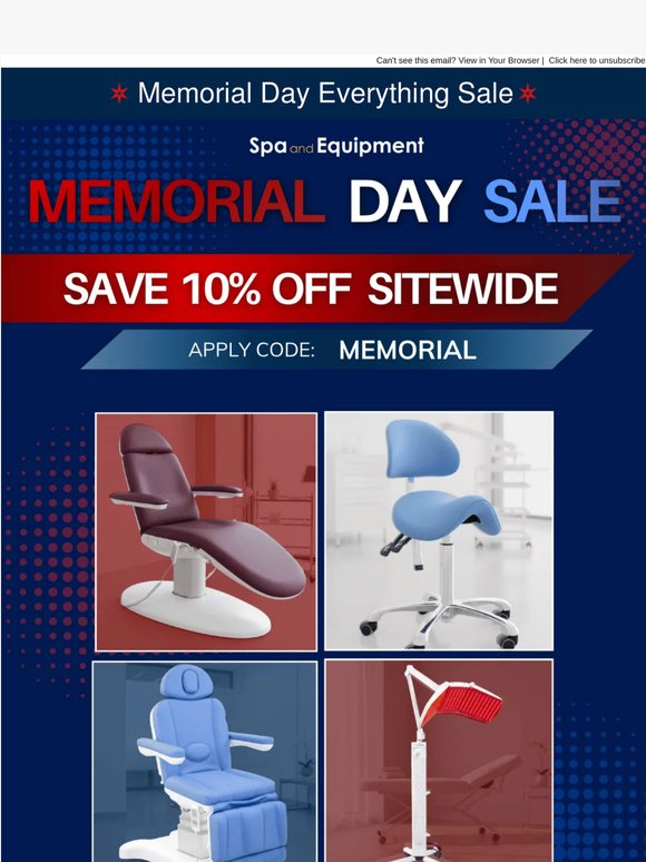 Extra 10% OFF Sitewide 🎉Memorial Day Event