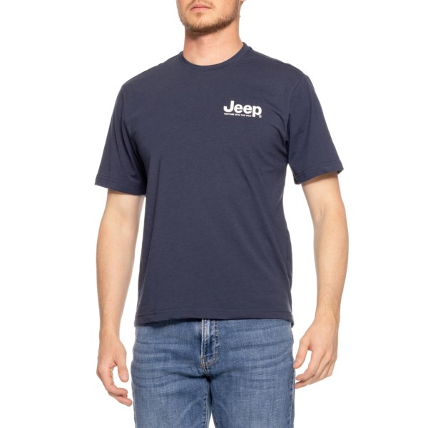 Jeep Logo Graphic Lounge T-Shirt for Men | Navy Blazer | Size Large | Cotton