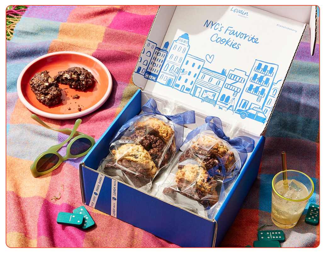 Levain Bakery Shipper Box with Cookies in summer environment