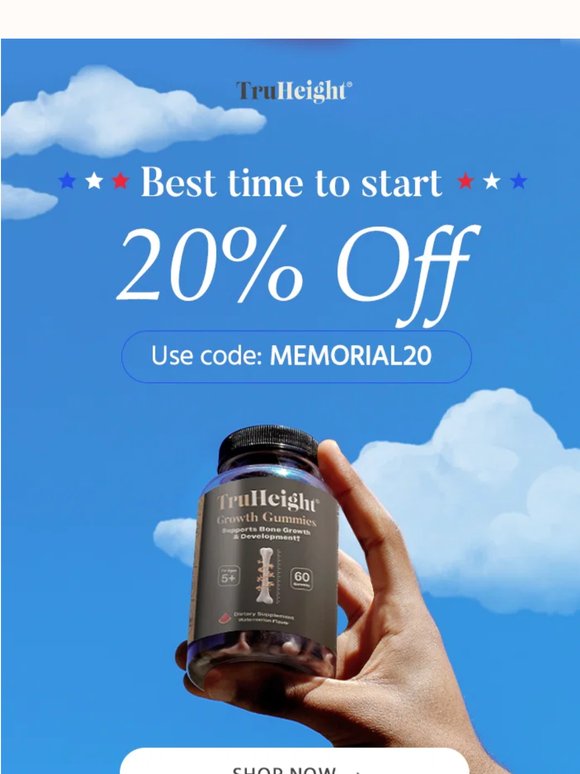 Memorial Day Sale is on. 20% off sitewide.