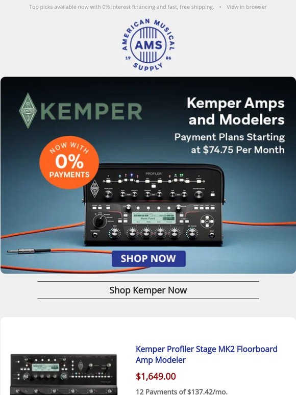 Kemper Amps & Modelers at AMS - Take a Closer Look Today!