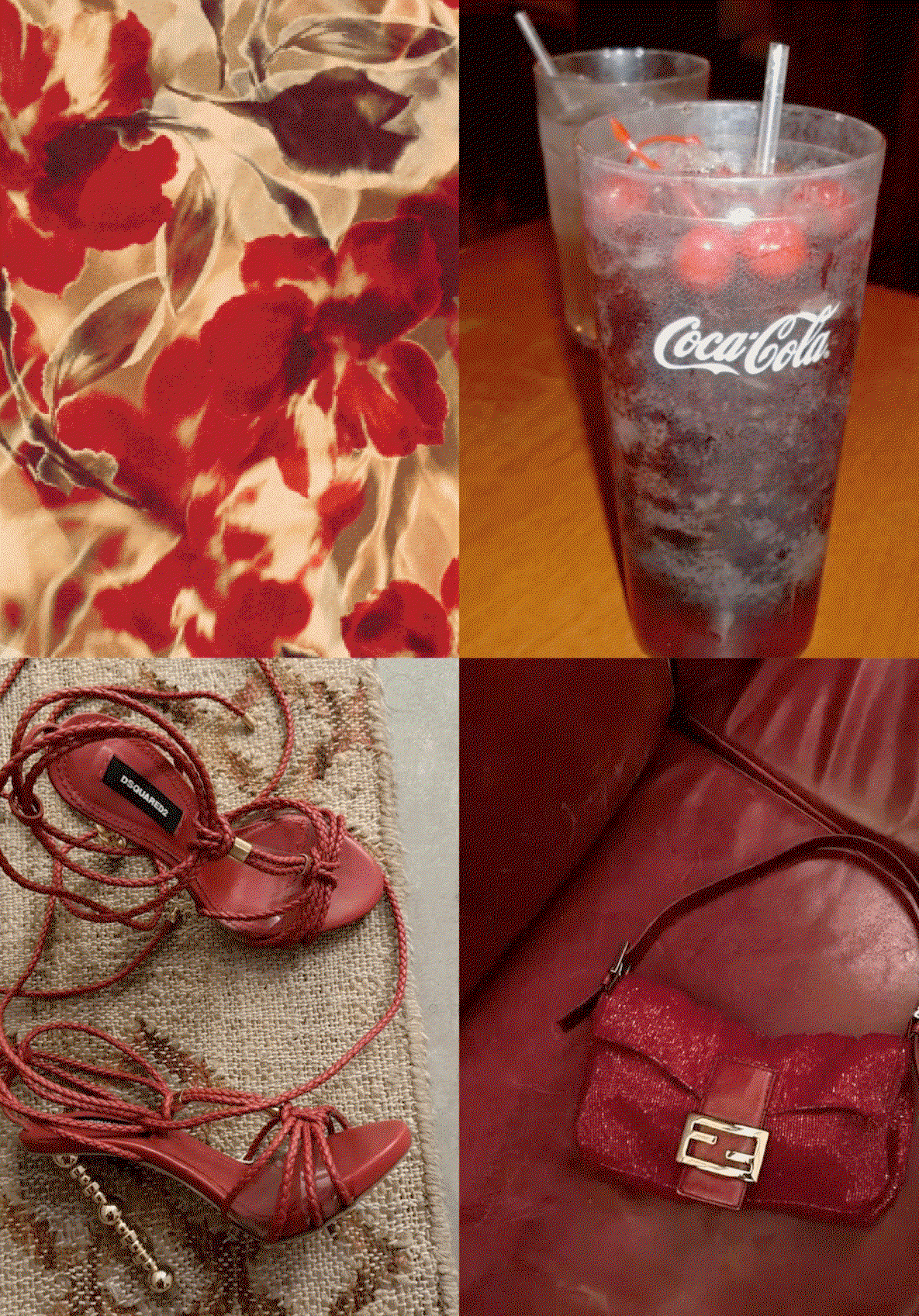 montage of red, brown, and orange clothing