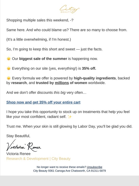 treatments you trust, 35% off
