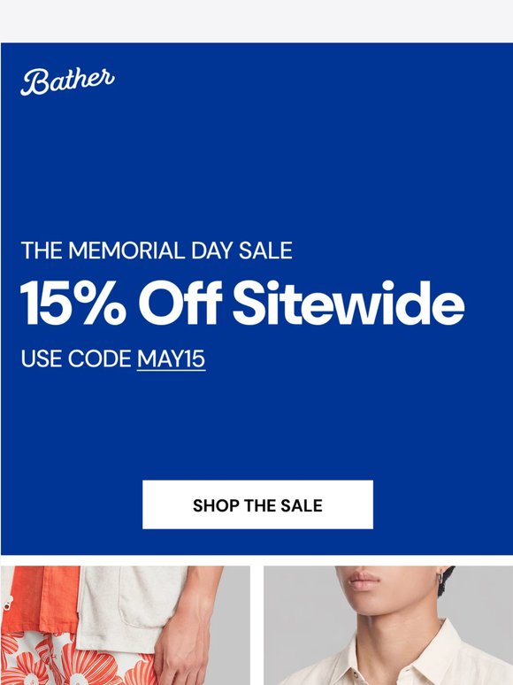 15% OFF STARTS NOW