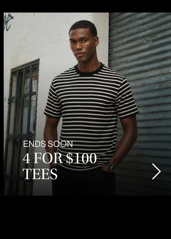 Ends Soon: 4 for $100 Tees