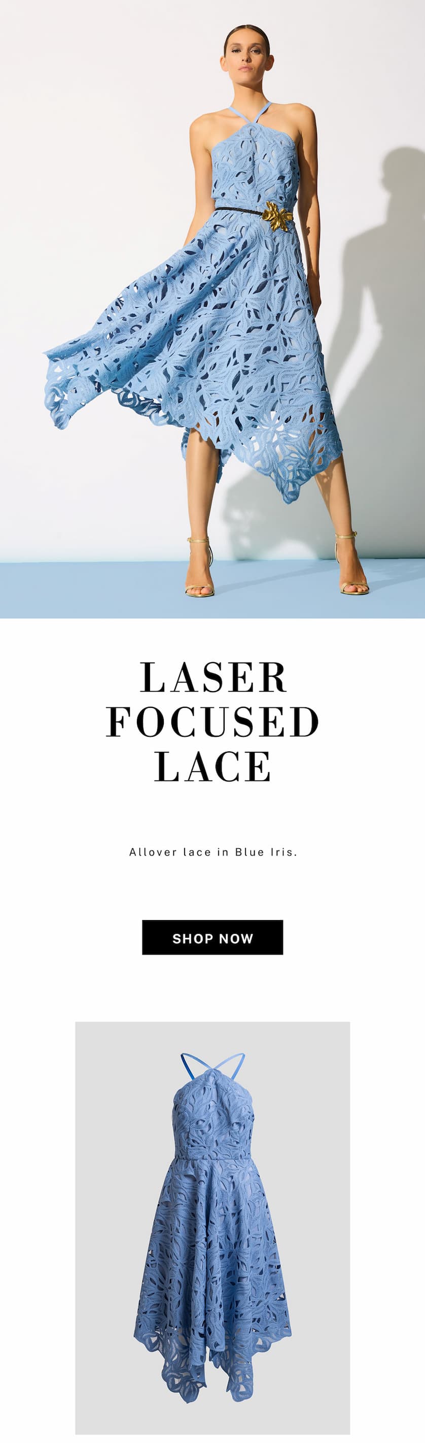 New in ready-to-wear: allover lace in Blue Iris.
