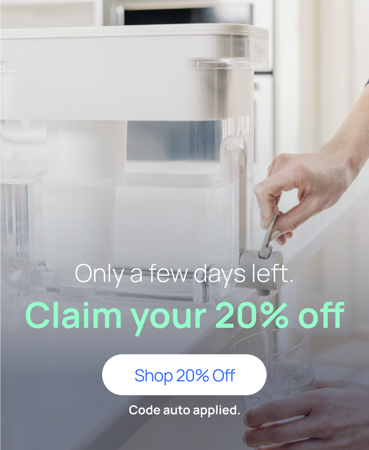 Only a few days left. Claim your 20% off. Code auto applied.