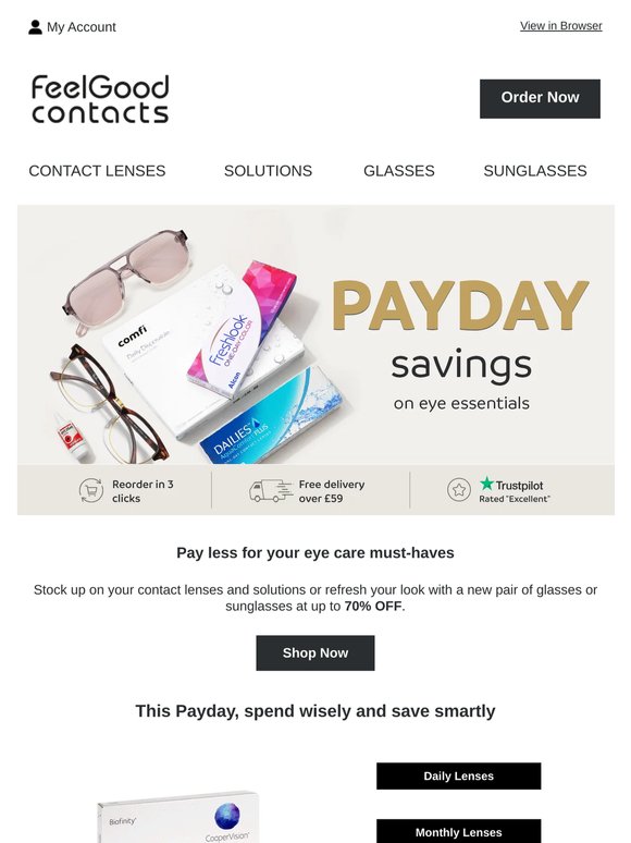 Payday’s almost here – save on eye essentials