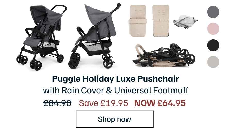Puggle Holiday Luxe Pushchair with Rain Cover & Universal Footmuff