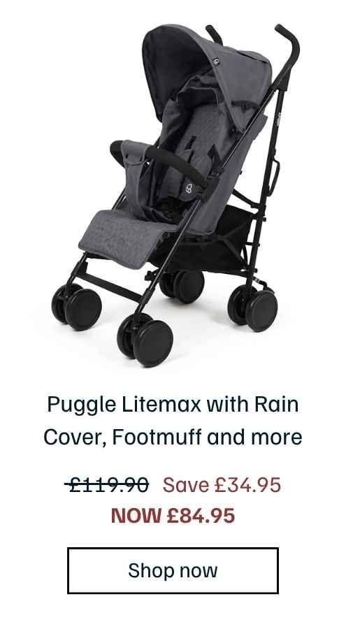 Puggle Litemax Pushchair with Rain Cover, Cupholder, Universal Footmuff and Changing Bag with Mat