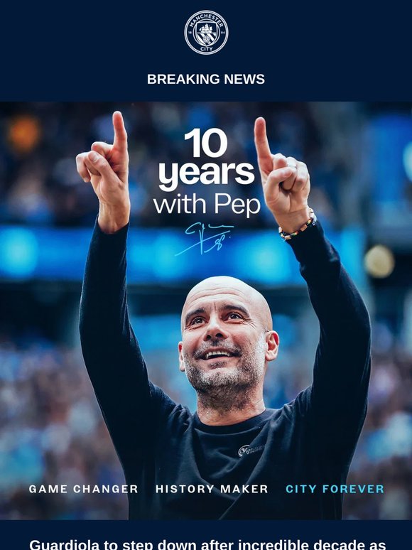 Guardiola to step down as Manager of Man City