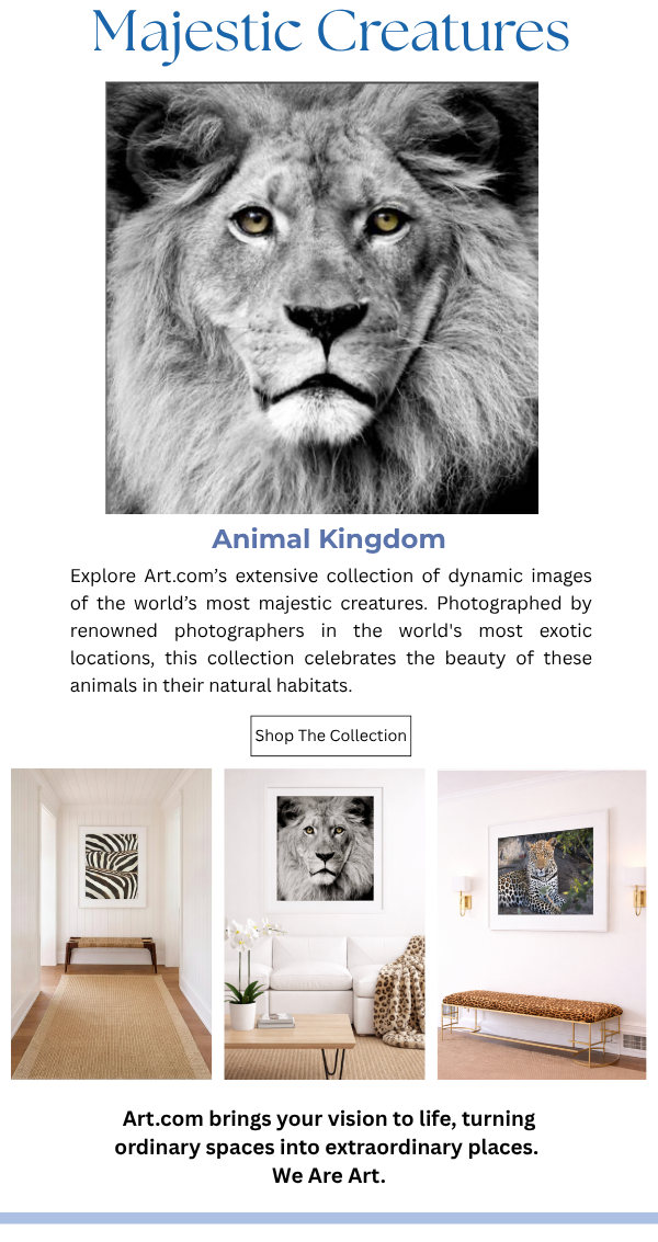 Majestic Creatures - Animal Kingdom photographed by renowned photographers in the world's most exotic locations, this collection celebrates the beauty of animals in their natural habitats.