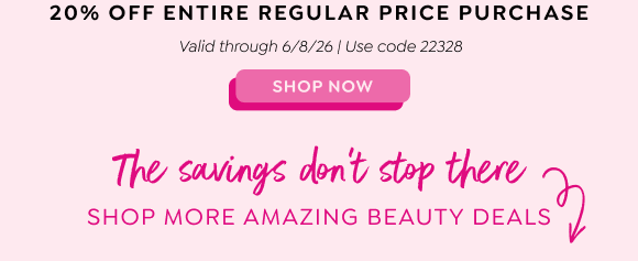 TAKE 20% OFF YOUR ENTIRE REGULAR PRICE PRODUCT PURCHASE DURING OUR FRIENDS & FAMILY EVENT