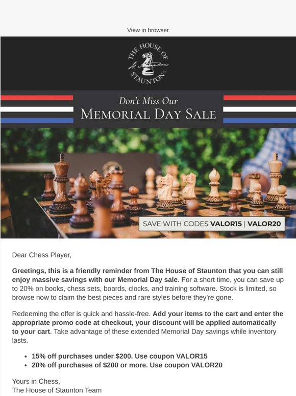 Don’t Miss Our Massive Memorial Day Savings