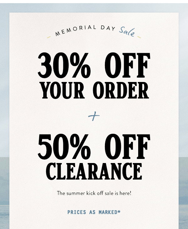 30-50% off sitewide