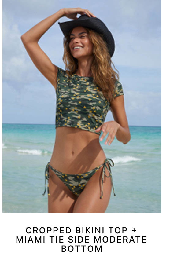 Dropped Bikini Top + Miami Tie Side Moderate Bottom