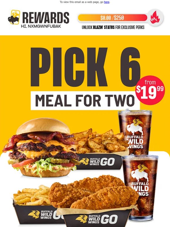 Get a $19.99 meal for 2 this weekend 🫡