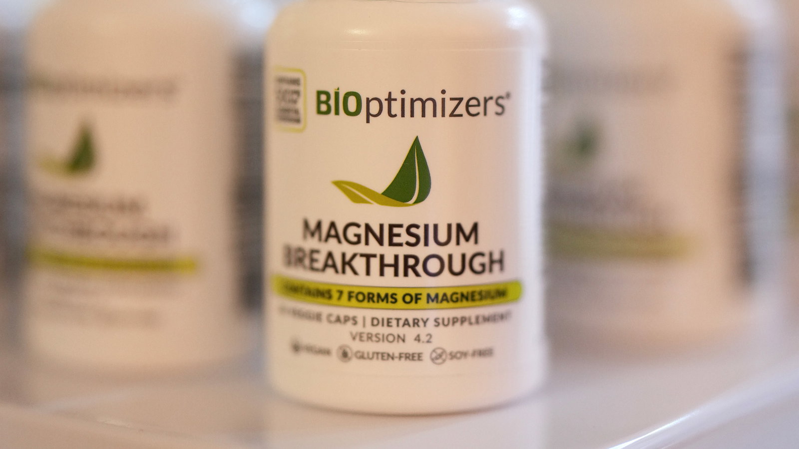 A close up shot of a group of BIOptimizers Magnesium Breakthrough