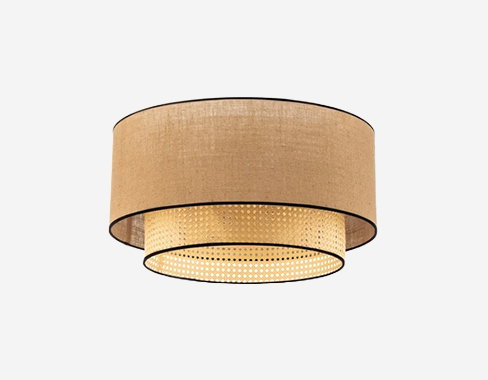 Duolla Plafón Big Boho, ratán, beige/negro