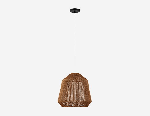Lámpara colgante Lindby Otso, 40 cm de altura, bambú, E27
