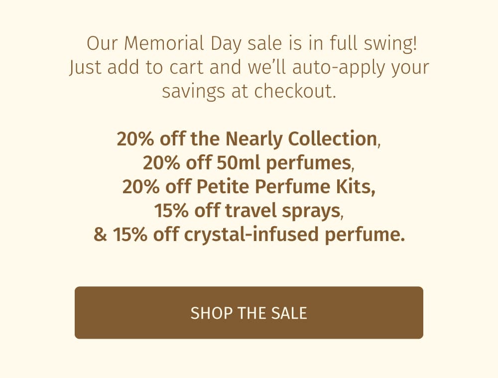  Our Memorial Day sale is in full swing! Just add to cart and we’ll auto-apply your savings at checkout.
