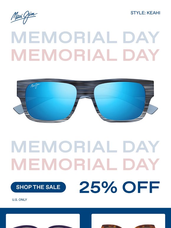 Memorial Day Sale: 25% Off Select Styles