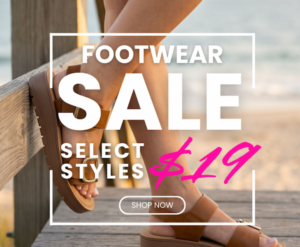 Footwear Sale - Select styles only $19 Online only for a limited time. Shop now. 
