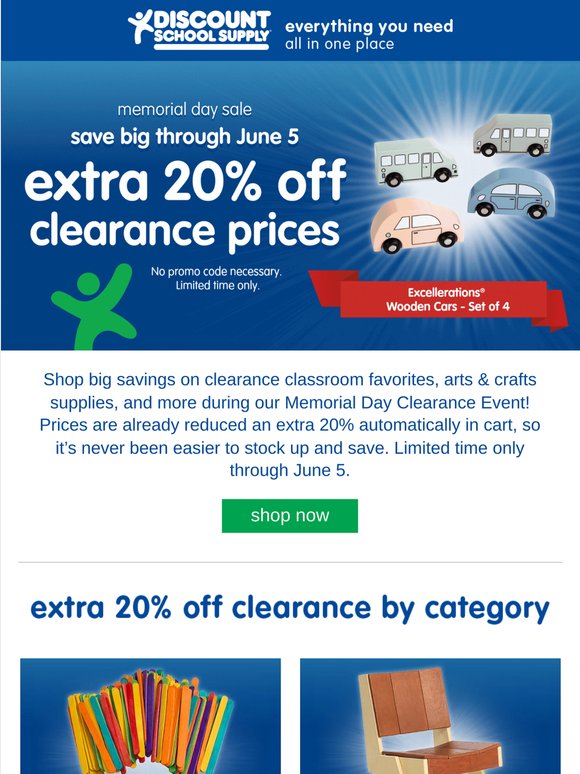 Shop our Memorial Day clearance sale