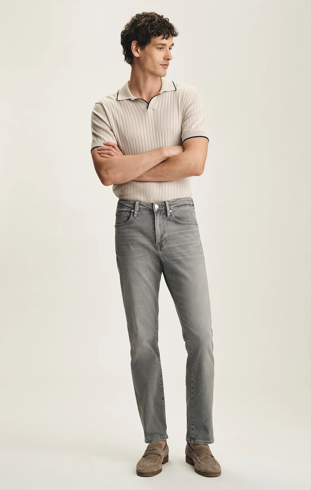 Image of Charisma Relaxed Straight Jeans In Light Smoke Brushed Urban